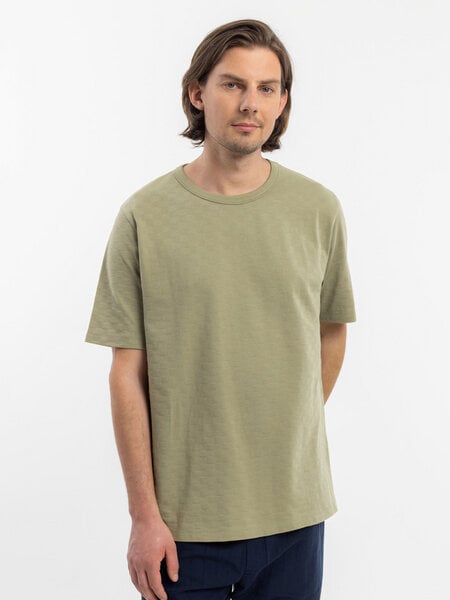 Rotholz Basic T-Shirt mit Rundhalsausschnitt - Tonal Check T-Shirt - aus Bio-Baumwolle von Rotholz