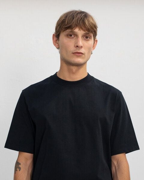 Rotholz Basic T-Shirt mit breitem Kragen Bio Baumwolle von Rotholz