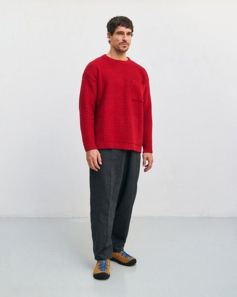 Rotholz Gerippter Strickpullover Bio Baumwolle von Rotholz