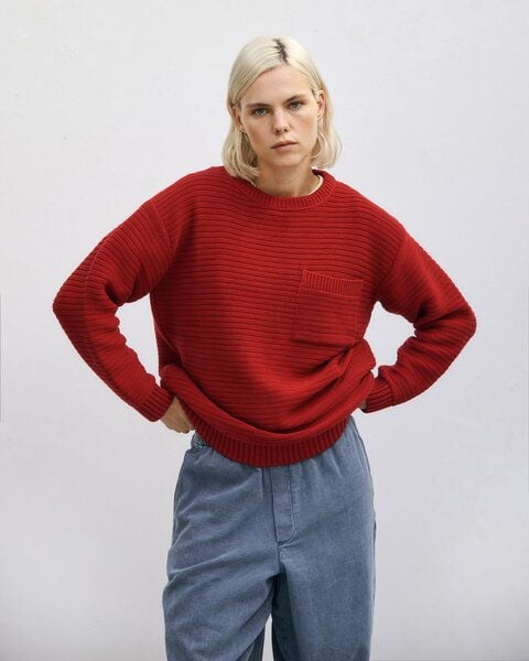 Rotholz Gerippter Strickpullover Bio Baumwolle von Rotholz