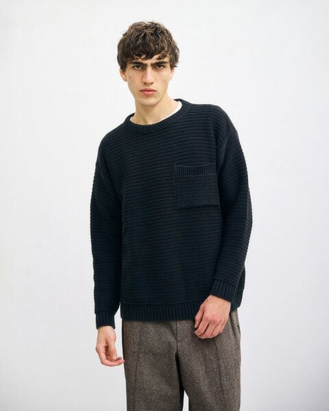 Rotholz Gerippter Strickpullover Bio Baumwolle von Rotholz