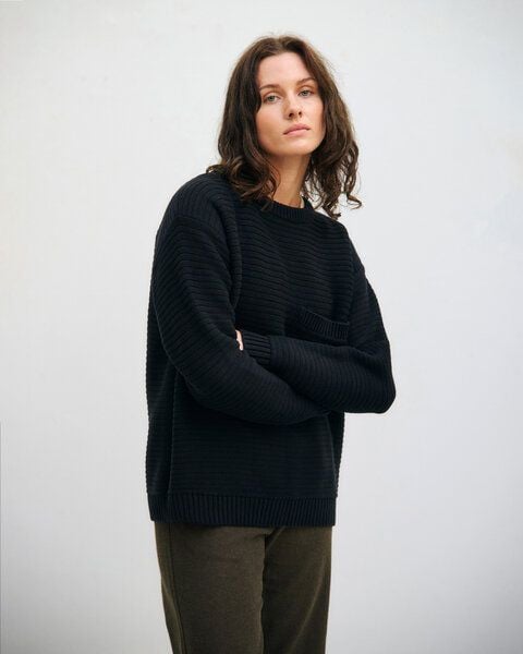 Rotholz Gerippter Strickpullover Bio Baumwolle von Rotholz