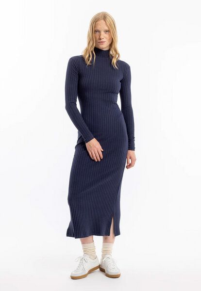 Rotholz Geripptes Kleid aus Bio-Baumwolle von Rotholz