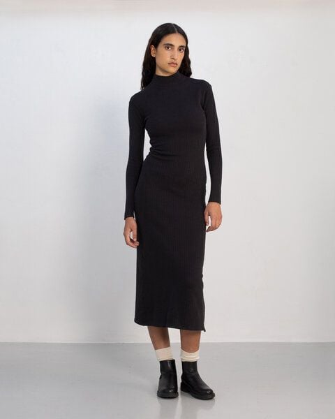 Rotholz Geripptes Kleid aus Bio Baumwolle von Rotholz