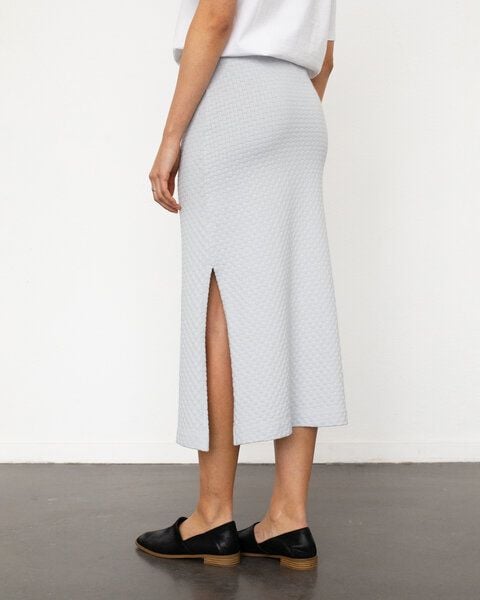 Rotholz Gestrickter Midi Rock Bio Baumwolle - Grau von Rotholz