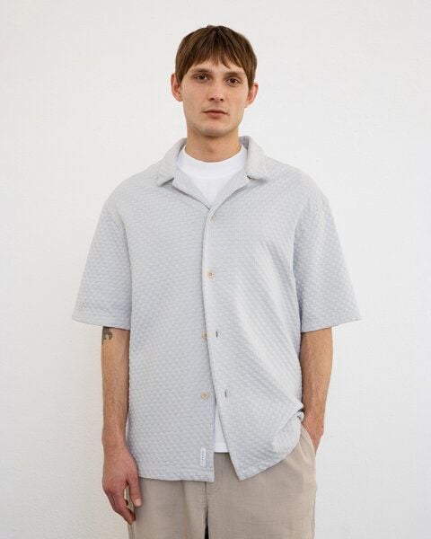 Rotholz Gestricktes Bowling Shirt Bio Baumwolle - Grau von Rotholz