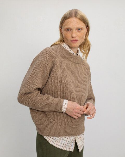 Rotholz Grober Strickpullover Recycelte Wolle von Rotholz