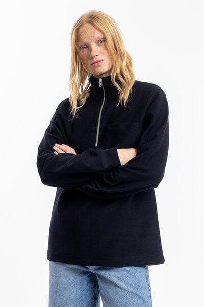 Rotholz Half Zip Sweatshirt aus Bio-Baumwolle von Rotholz