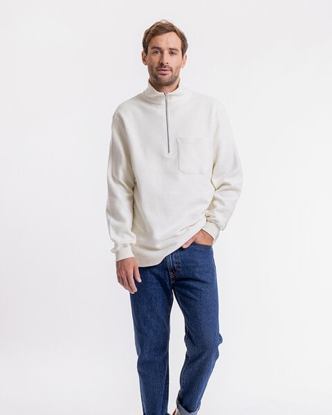 Rotholz Half Zip Sweatshirt aus Bio-Baumwolle von Rotholz