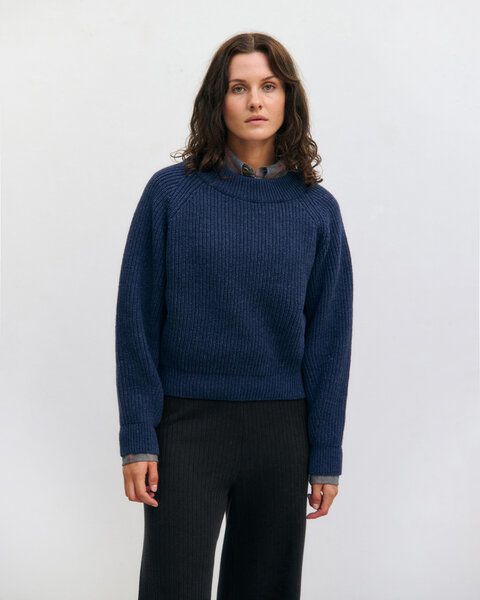 Rotholz Kurzer Strickpullover Recycelte Wolle von Rotholz