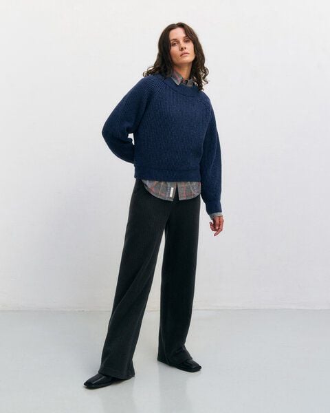 Rotholz Kurzer Strickpullover Recycelte Wolle von Rotholz