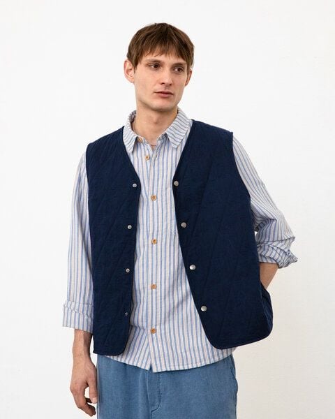 Rotholz Leichte Steppweste Bio Baumwolle - Dunkelblau von Rotholz