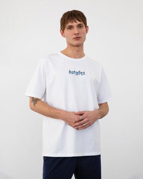 Rotholz Logo Print T-shirt Bio Baumwolle - Weiß von Rotholz