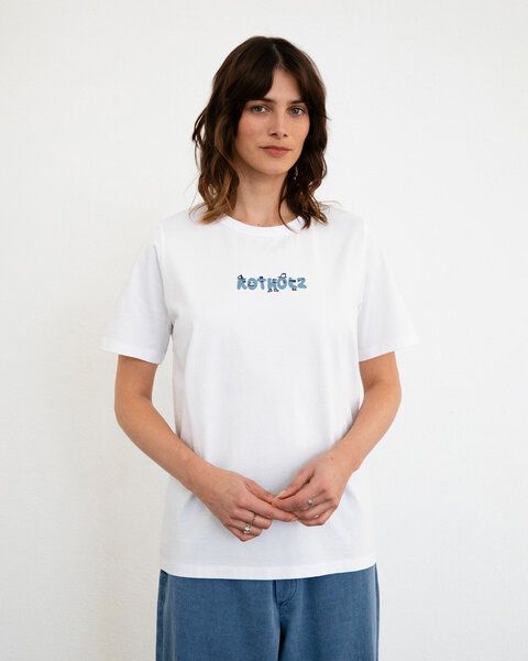 Rotholz Logo Print T-shirt Bio Baumwolle - Weiß von Rotholz