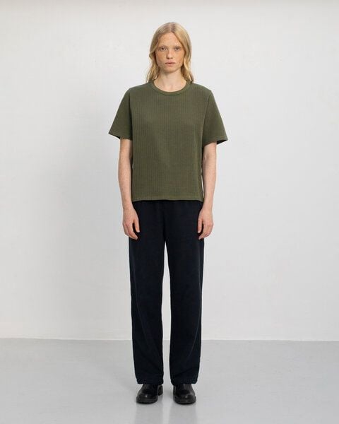 Rotholz Schweres Geripptes T-Shirt aus Bio Baumwolle von Rotholz