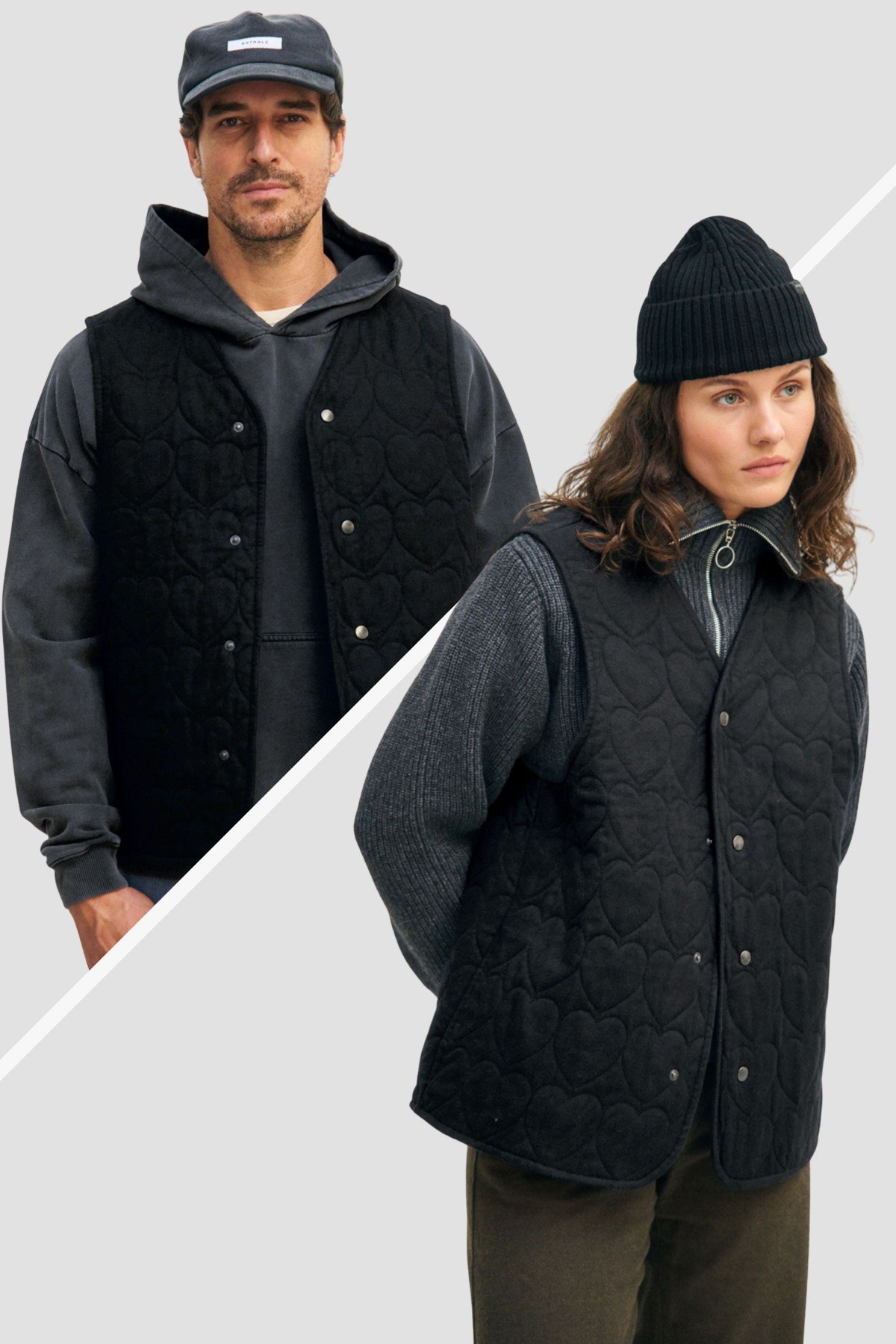 Weste Quilt Hearts Schwarz von Rotholz