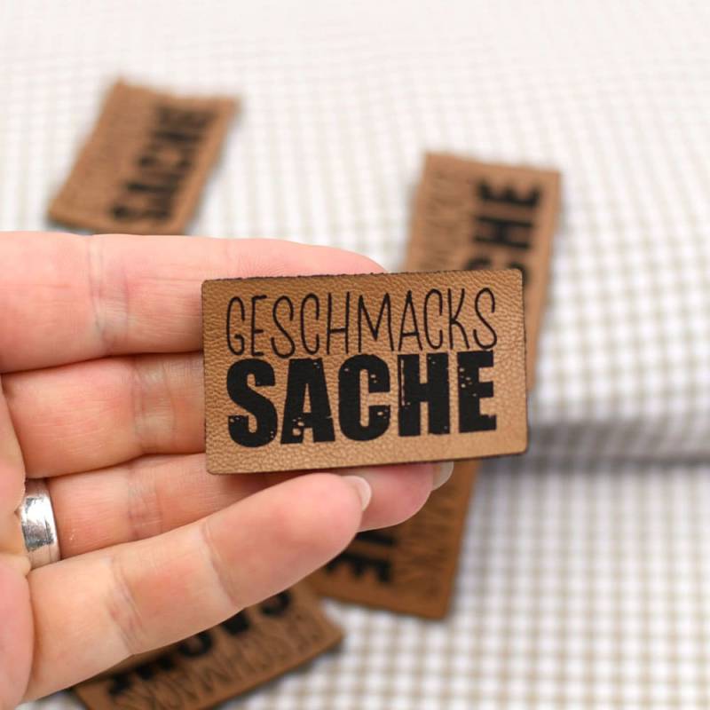 Label Aufnäher Kunstleder Gechmackssache Label Aufnäher Kunstleder Gechmackssache von Rotkaehlchen