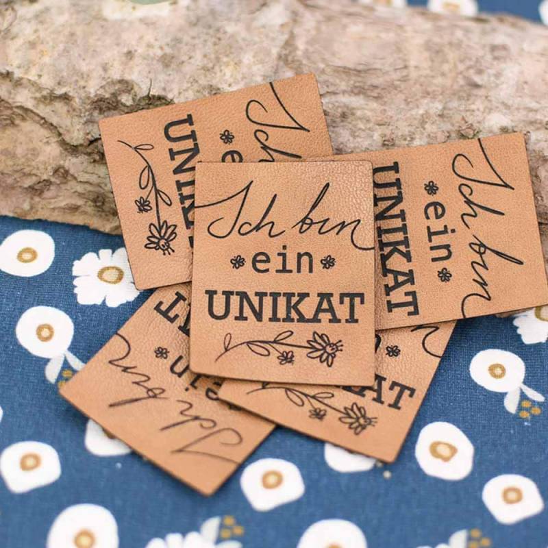 Label Aufnäher Kunstleder Ich Bin Ein Unikat von Rotkaehlchen