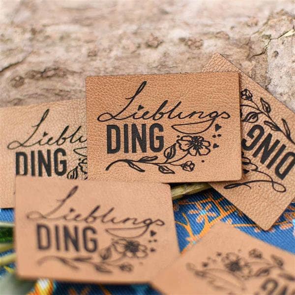 Label Aufnäher Kunstleder Lieblings Ding Label Aufnäher Kunstleder Lieblings Ding von Rotkaehlchen