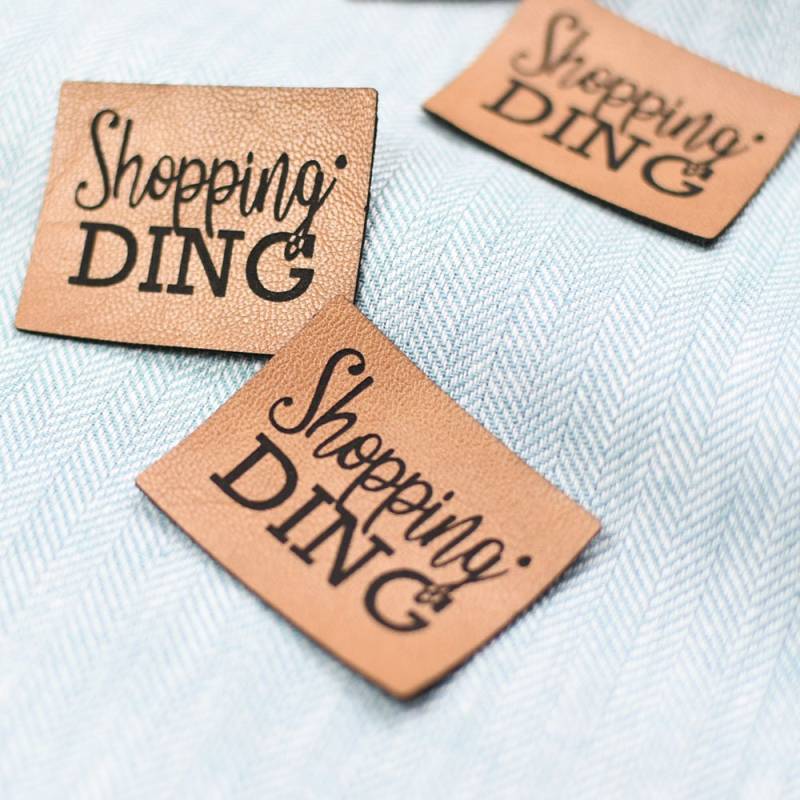Label Aufnäher Kunstleder Shopping Ding von Rotkaehlchen