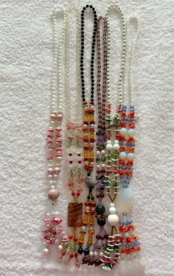 Lange Halskette Perlenkette Mit Anhänger Modeschmuck Perlenschmuck Unikate von Rottaldeko