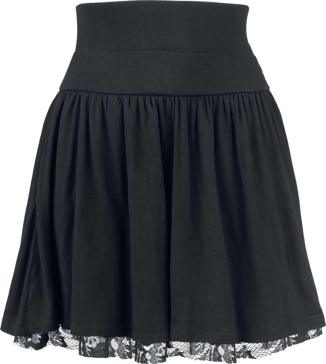 Rotterdamned Kurzer Rock - Floral Lace Skirt - XS bis 3XL - für Damen - Größe XL - schwarz von Rotterdamned