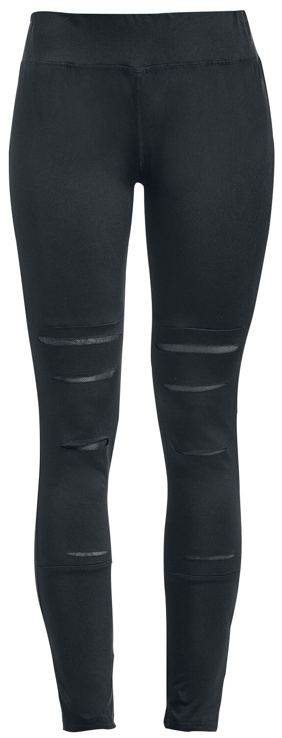 Rotterdamned Leggings - Leggings With Insert Lace - S bis XXL - für Damen - Größe L - schwarz von Rotterdamned