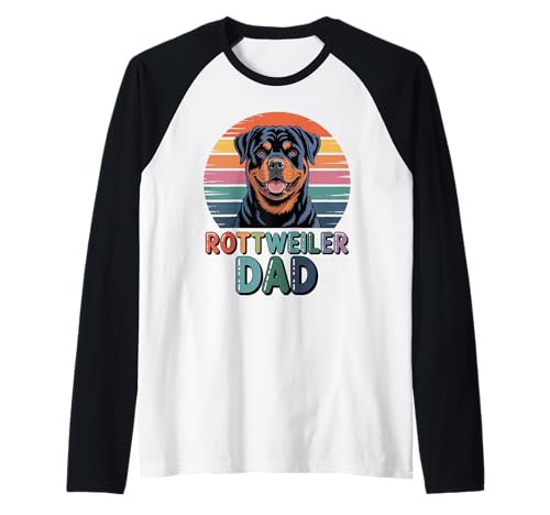 Herren Retro Rottweiler Dad Rottweilers Rot Dog Rottie Raglan von Rottweiler Dog Lover Gifts