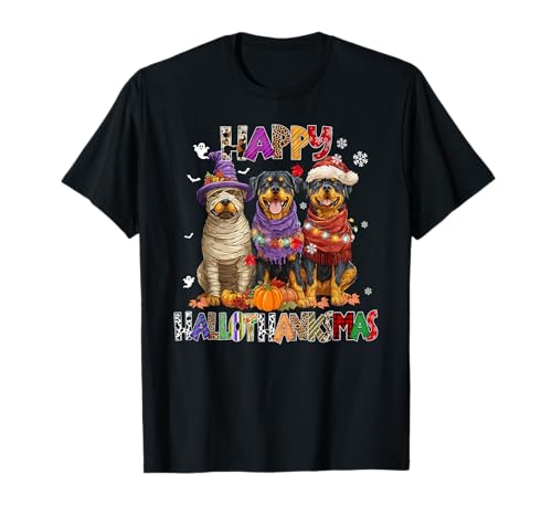 Rottweiler Dogs Christmas Happy Hallothankmas Xmas Herren Damen T-Shirt Rottweiler Dogs Christmas Happy Hallothankmas Xmas Herren Damen T-Shirt von Rottweiler Happy Hallothankmas Christmas Dog