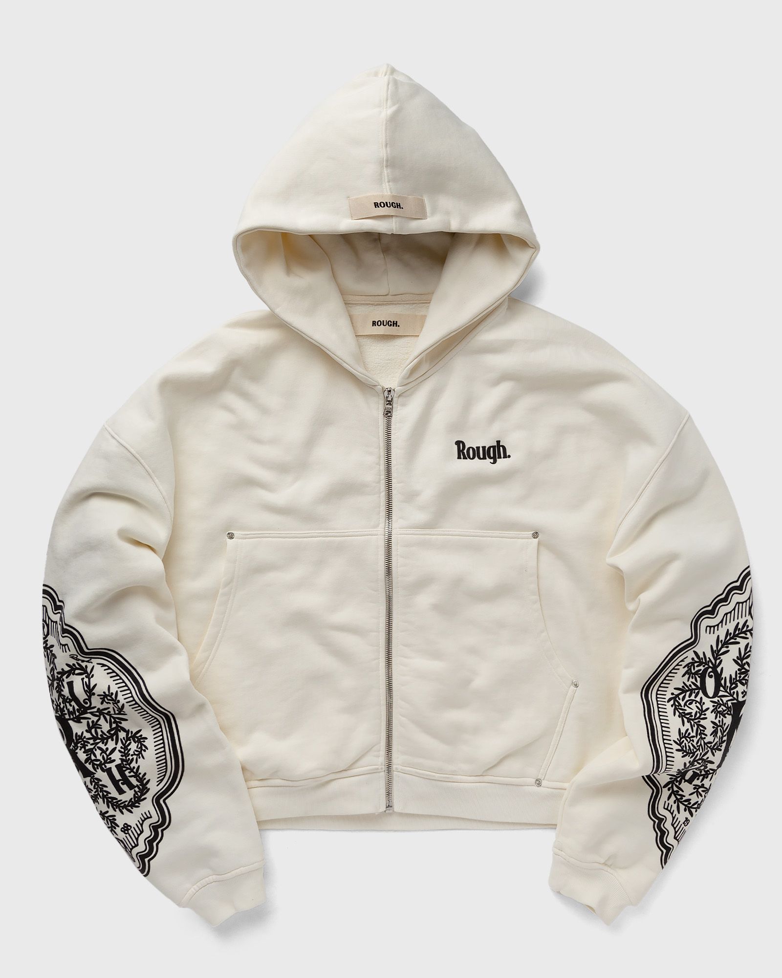 Rough. MONO ZIP-HOODIE men Hoodies|Zippers white in Größe:L von Rough.