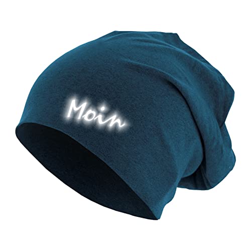 Friendly Jersey Beanie reflektierend Moin Mütze Stretch Baumwolle doppellagig Heather Royal OneSize (M/L) von Roughtex