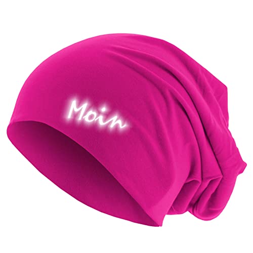 Roughtex Friendly Jersey Beanie reflektierend Moin Mütze Stretch Baumwolle doppellagig Pink XS/S von Roughtex