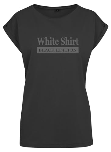Relaxed T-Shirt Damen Spruch Schwarz Liebhaber Deep Contrast Black Edition L von Roughtex