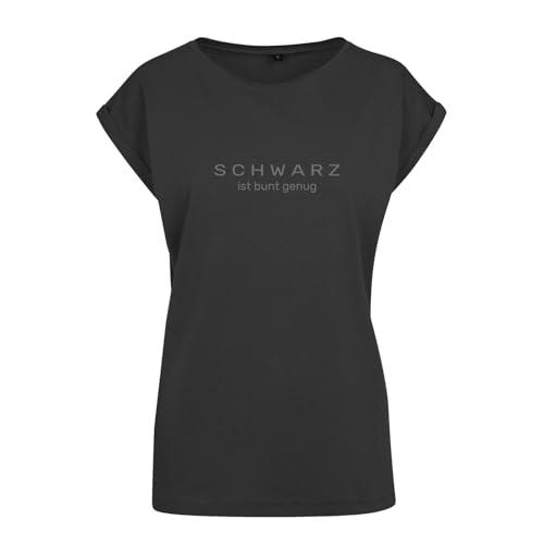 Roughtex Damen T-Shirt Schwarz - Statement Shirt mit 2 ironischen Sprüchen Black Edition - Fair produziert, lokal Bedruckt, Relaxed Fit genug XXL von Roughtex