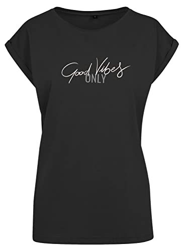 Roughtex Oversize Sprüche Tshirt Damen schwarz Good Vibes M von Roughtex