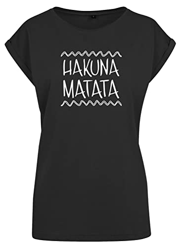 Roughtex Oversize Sprüche Tshirt Damen schwarz Hakuna Matata L von Roughtex