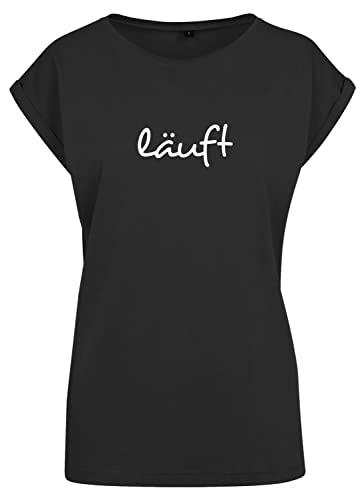 Roughtex Oversize Sprüche Tshirt Damen schwarz Läuft XL von Roughtex