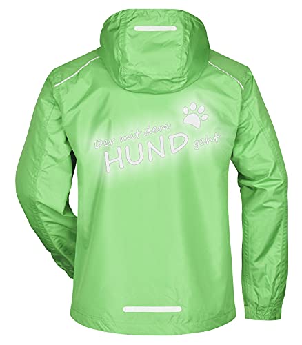 Roughtex Regenjacke Herren Spruch Der mit dem Hund geht reflektierend Bedruckt Grün XL von Roughtex