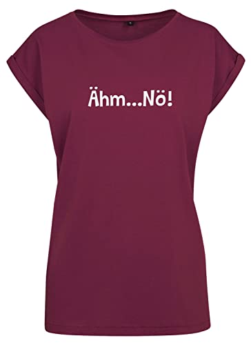 Spruch T-Shirt Damen Extended Shoulder Ähm.Nö Cherry 3XL von Roughtex