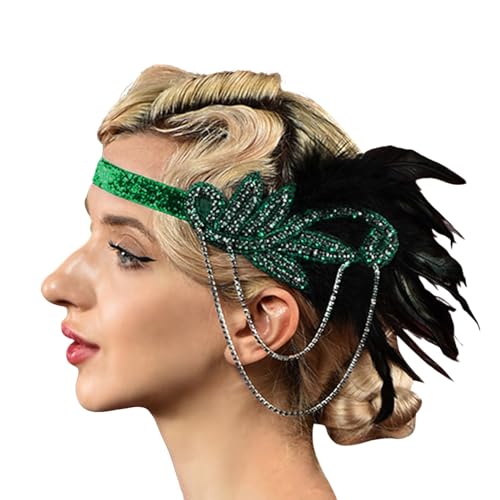 Haarschmuck Stirnband Damen Karneval Kostüm Damen Maskerade Feder Haarbänder Feder Accessoires Party Abend Mardi Gras Prom Haarbänder von Rouingdd