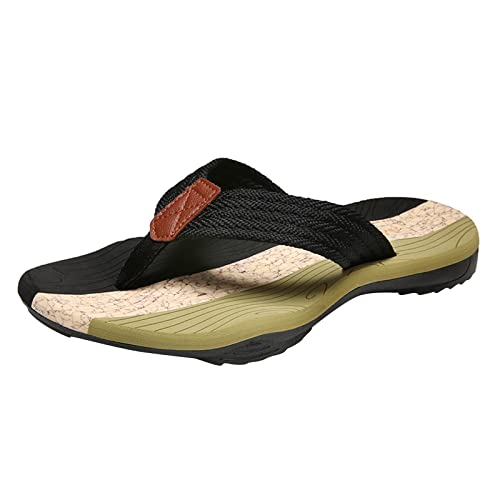 Rouingdd Flip Flops Herren Zehentrenner Comfy mit Arch Support Sommerschuhe Rutschfest Bequem Freizeit Hausschuhe Weite Surfen Badelatschen Beach Atmungsaktiv Pantoletten Outdoor Strandschuhe von Rouingdd