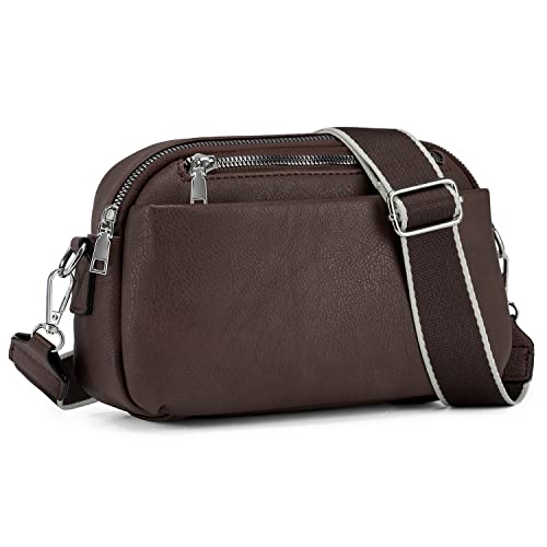 Roulens Damen Handy Umhängetasche, Umhängetasche mit verstellbarem breitem Schultergurt, Tasche mit großer Kapazität, Tasche mit mehreren Fächern, Vegan Leder Handytasche, Multifunktionstasche von Roulens