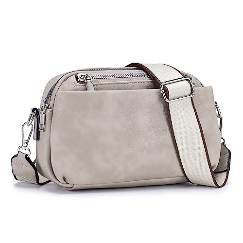 Roulens Damen Handy Umhängetasche, Umhängetasche mit verstellbarem breitem Schultergurt, Tasche mit großer Kapazität, Tasche mit mehreren Fächern, Vegan Leder Handytasche, Multifunktionstasche von Roulens