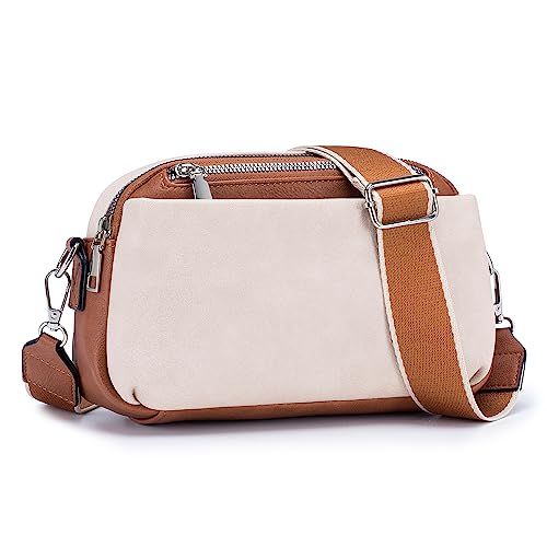 Roulens Damen Handy Umhängetasche, Umhängetasche mit verstellbarem breitem Schultergurt, Tasche mit großer Kapazität, Tasche mit mehreren Fächern, Vegan Leder Handytasche, Multifunktionstasche von Roulens