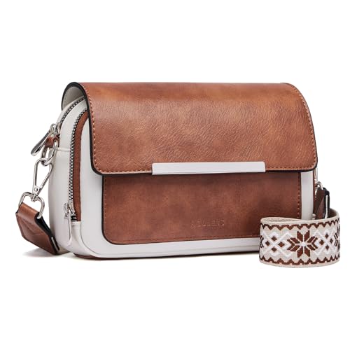 Roulens Damen Handy Umhängetasche, Vegan Leder Crossbody Bag Schultertasche mit Verstellbar Abnehmbar Breiter Gurt von Roulens