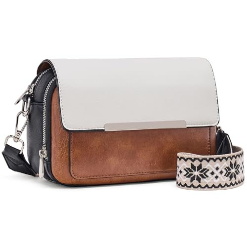 Roulens Damen Handy Umhängetasche, Vegan Leder Crossbody Bag Schultertasche mit Verstellbar Abnehmbar Breiter Gurt von Roulens