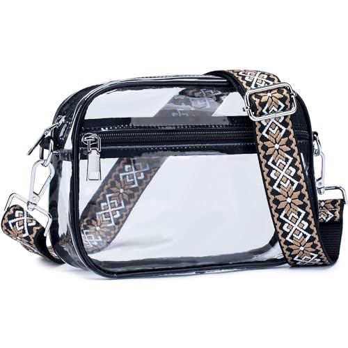 Roulens Damen Handy Umhängetasche,Veganem Leder Crossbody Schultertasche,Breiter Riemen Abendtasche mit drei Reißverschlussfächern Handtaschemit mit Kartenschlitz Verstellbar Abnehmbar Schultergurt von Roulens