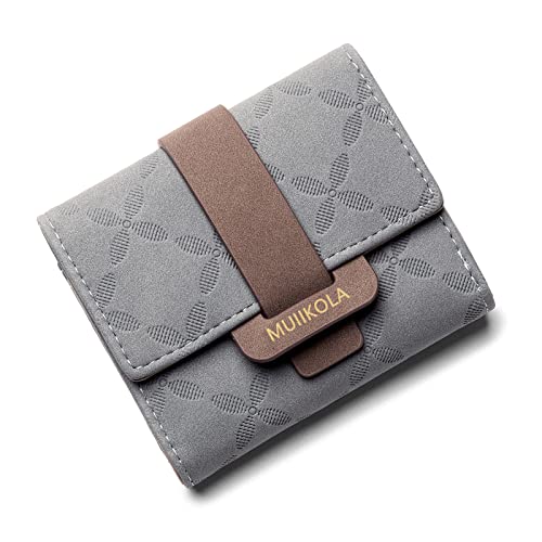MUIIKOLA Geldbörse Damen RFID Blocking Portemonnaie Damen Veganes Leder Klein Damen Geldbeutel mit 5 Kartenfächern und 1 ID Fenster von MUIIKOLA