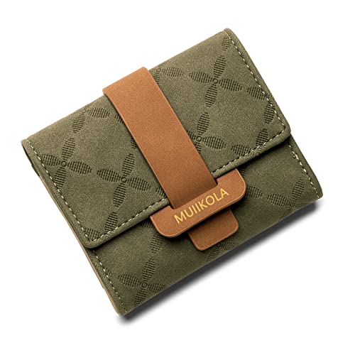 MUIIKOLA Geldbörse Damen RFID Blocking Portemonnaie Damen Veganes Leder Klein Damen Geldbeutel mit 5 Kartenfächern und 1 ID Fenster von MUIIKOLA