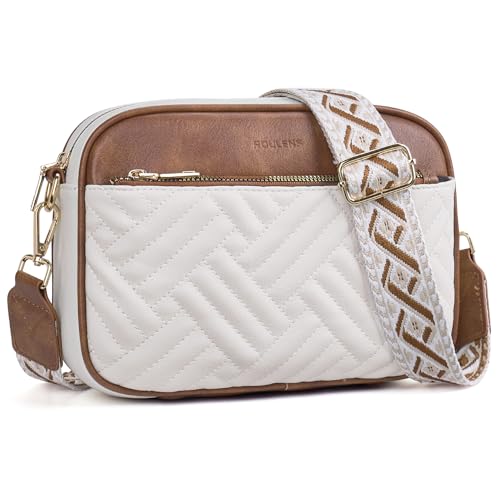 Roulens Gesteppte Damen Handy Umhängetasche, PU Leder Handy Schultertasche, Crossbody Bag für Damen mit Verstellbarem Breiter Gurt von Roulens